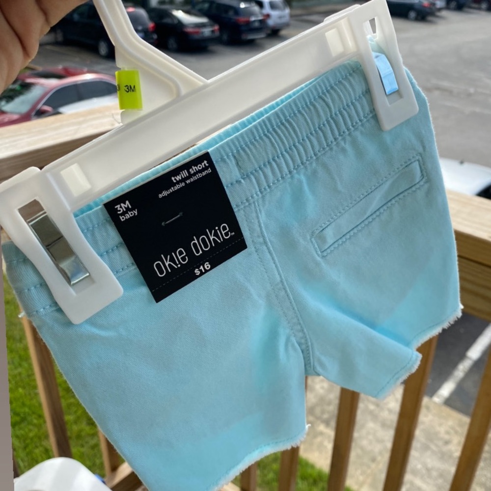 Baby blue infant (3M) okie dokie shorts.